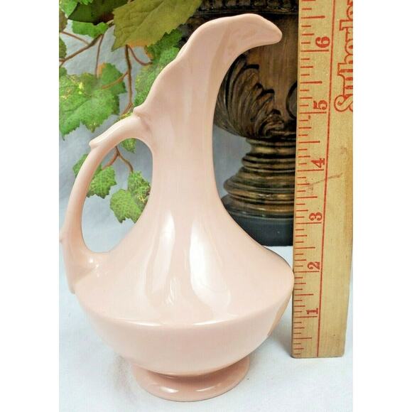 Vintage Hull Pottery Art Small Pitcher Dusty Pink Floral Decor Collectible Vase - Picture 4 of 4